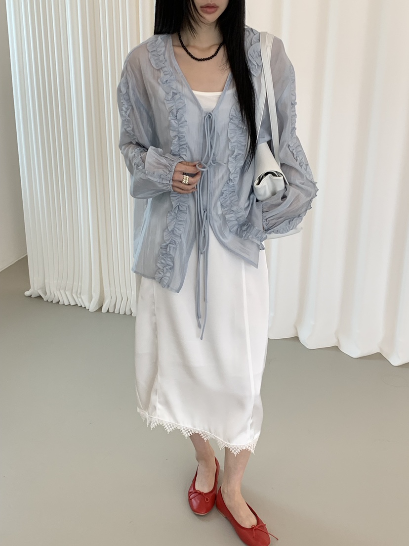 RIVER RAIN東大門實拍韓國女裝新款休閑推薦人氣襯衫蕾絲衫RIVER RAIN襯衫/蕾絲衫