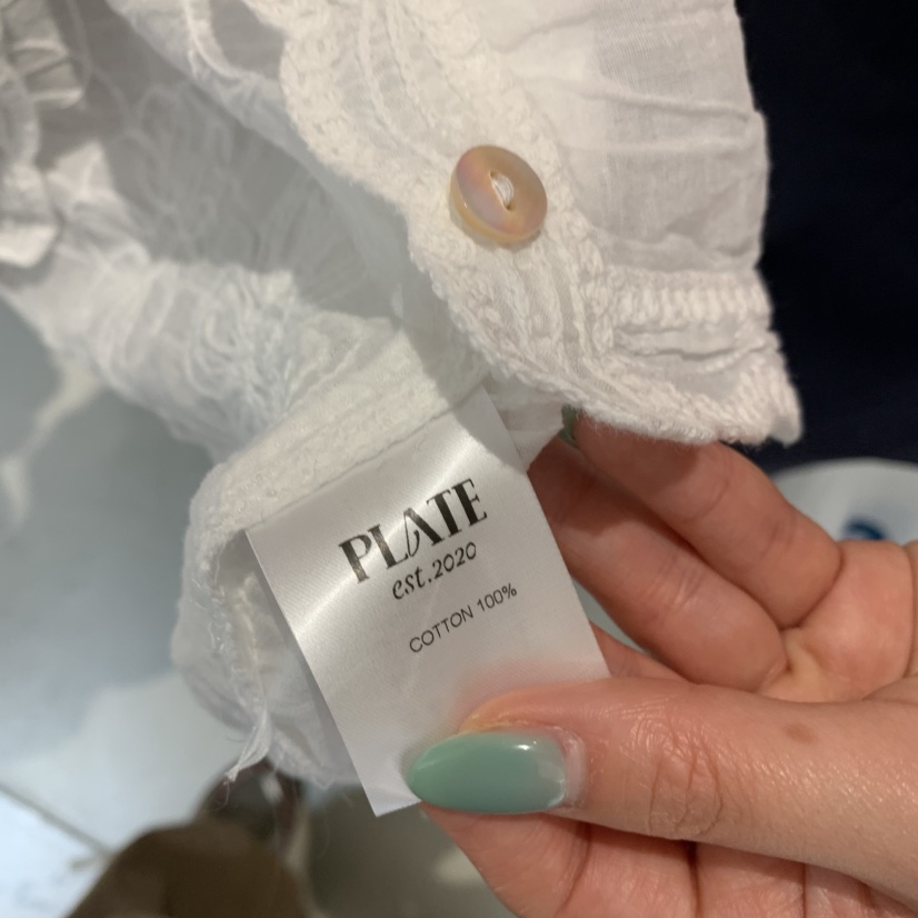 PLATE韓國直郵女士新品熱賣26夏季職業推薦襯衫蕾絲衫刺繡PLATE襯衫/蕾絲衫