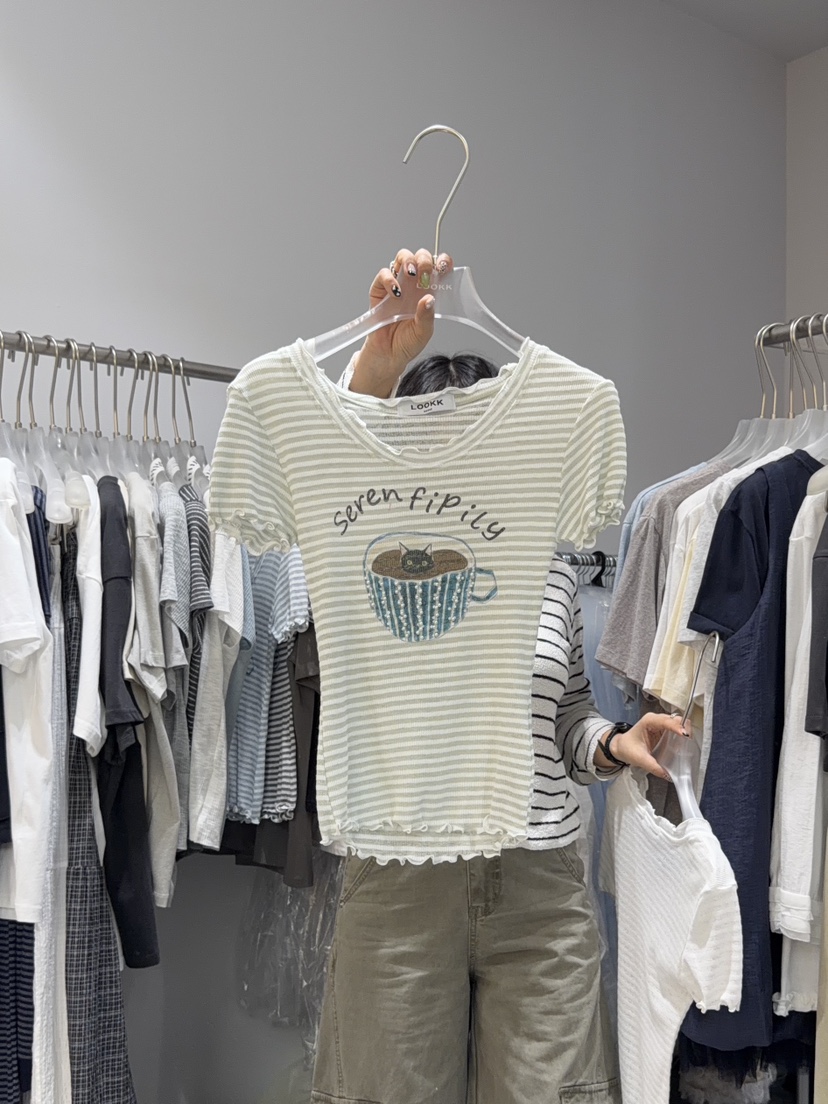 LOOKK/MIMME韓國直郵女士新品時尚休閑26夏季職業26春夏T恤LOOKK/MIMMET恤圖色1