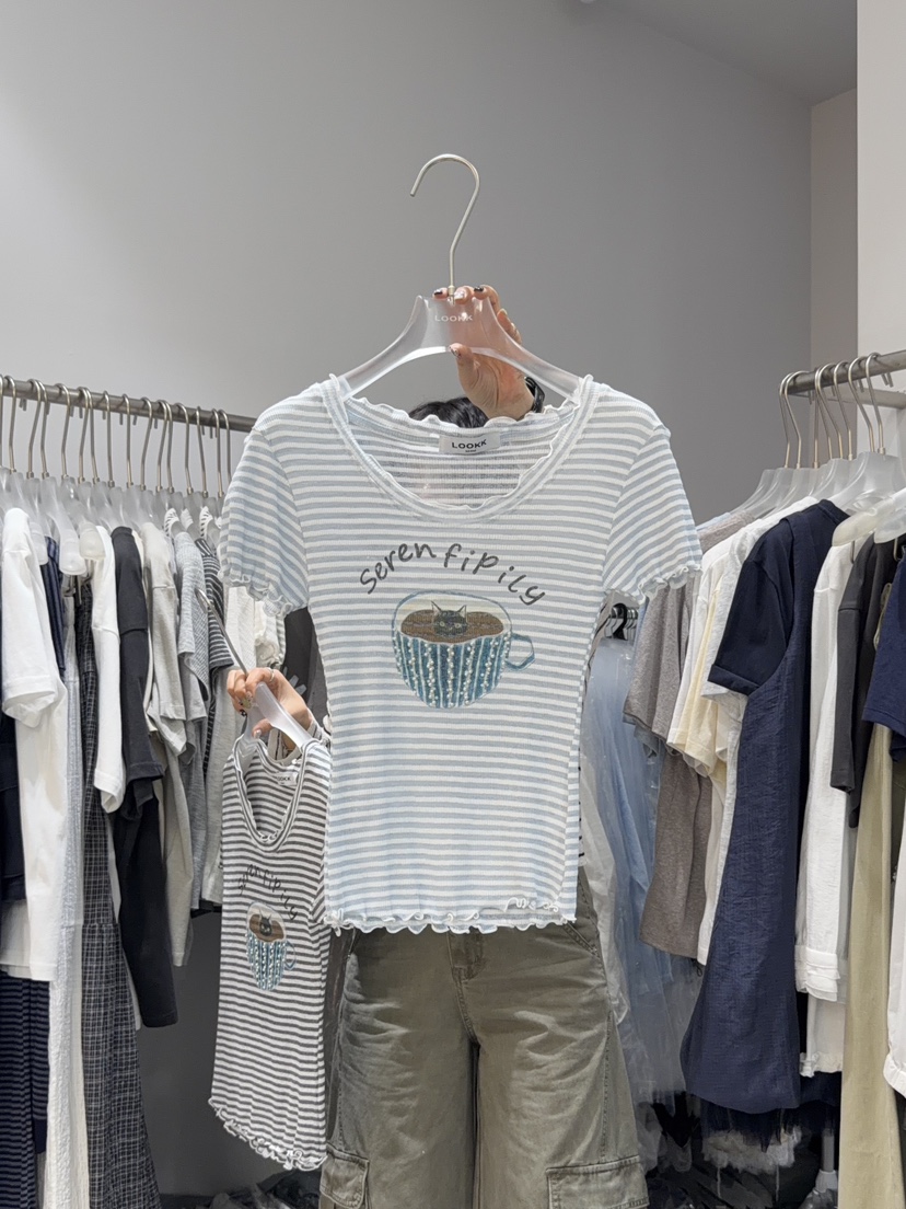 LOOKK/MIMME韓國直郵女士新品時尚休閑26夏季職業26春夏T恤LOOKK/MIMMET恤圖色3