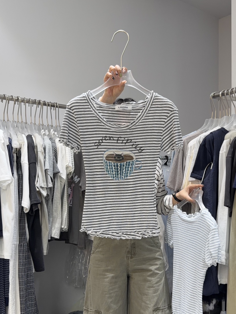 LOOKK/MIMME韓國直郵女士新品時尚休閑26夏季職業26春夏T恤LOOKK/MIMMET恤圖色4