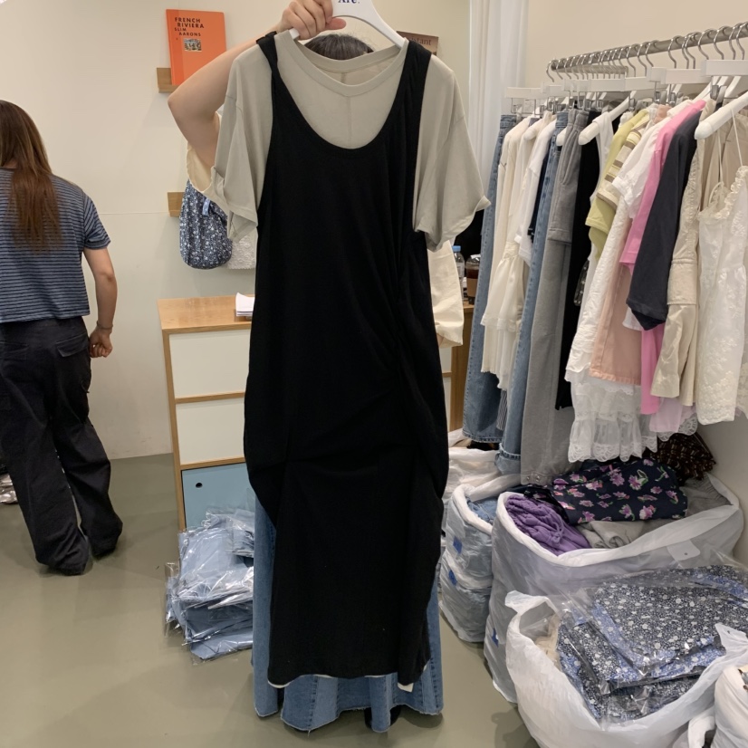 ARE韓國東大門代購女裝新款熱賣職業連衣裙不含內搭多層褶皺ARE YOU/ARE連衣裙圖色1