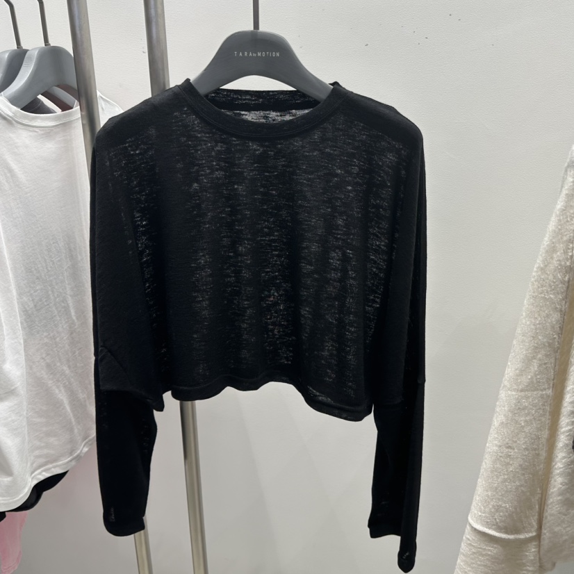 TARABY MOTION韓國代購女裝新品26春夏時尚長袖T恤亞麻布TARABY MOTION長袖T恤圖色2
