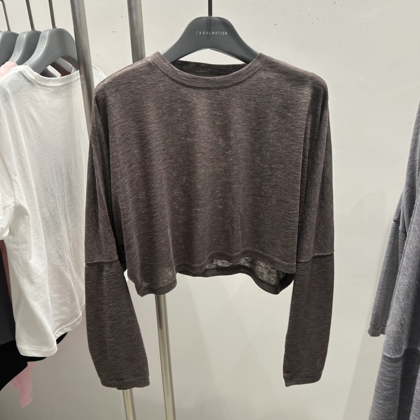 TARABY MOTION韓國代購女裝新品26春夏時尚長袖T恤亞麻布TARABY MOTION長袖T恤圖色3