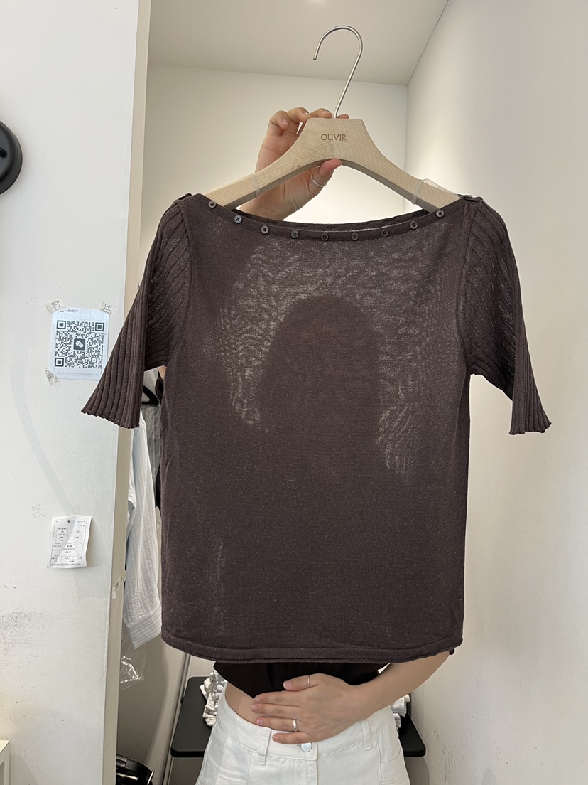 OUVIR東大門實拍韓國女裝新品人氣熱賣推薦時尚休閑T恤船領O.V.R/OUVIRT恤圖色2