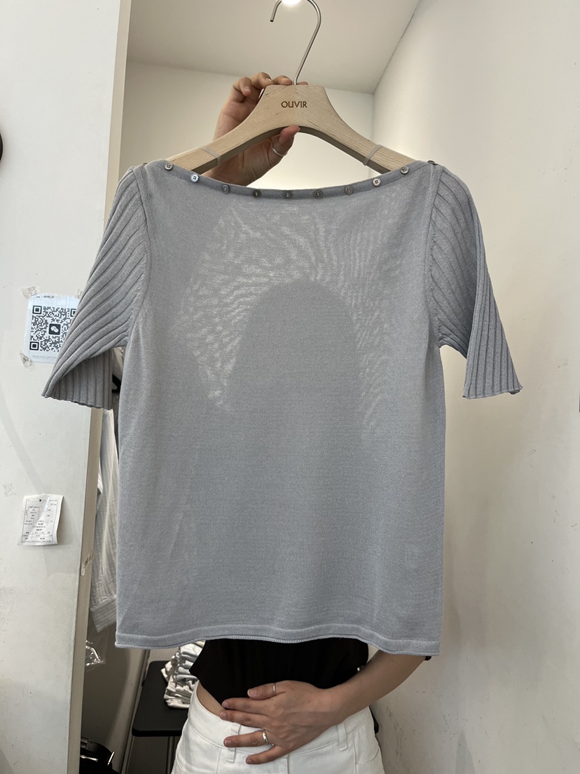 OUVIR東大門實拍韓國女裝新品人氣熱賣推薦時尚休閑T恤船領O.V.R/OUVIRT恤圖色3