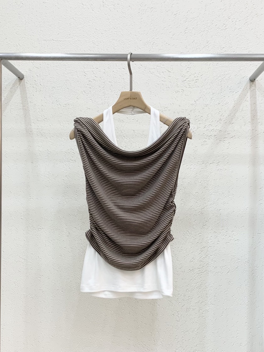 LIGHT AND SALT東大門實拍韓國女士新品26春夏吊帶背心假兩件LIGHT AND SALT吊帶/背心圖色2