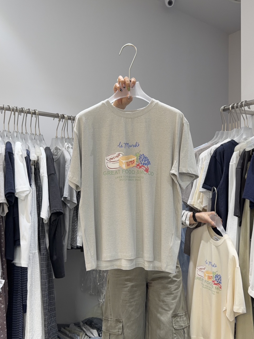 LOOKK/MIMME韓國直郵女裝新品熱賣職業26春夏人氣26夏季T恤LOOKK/MIMMET恤圖色2