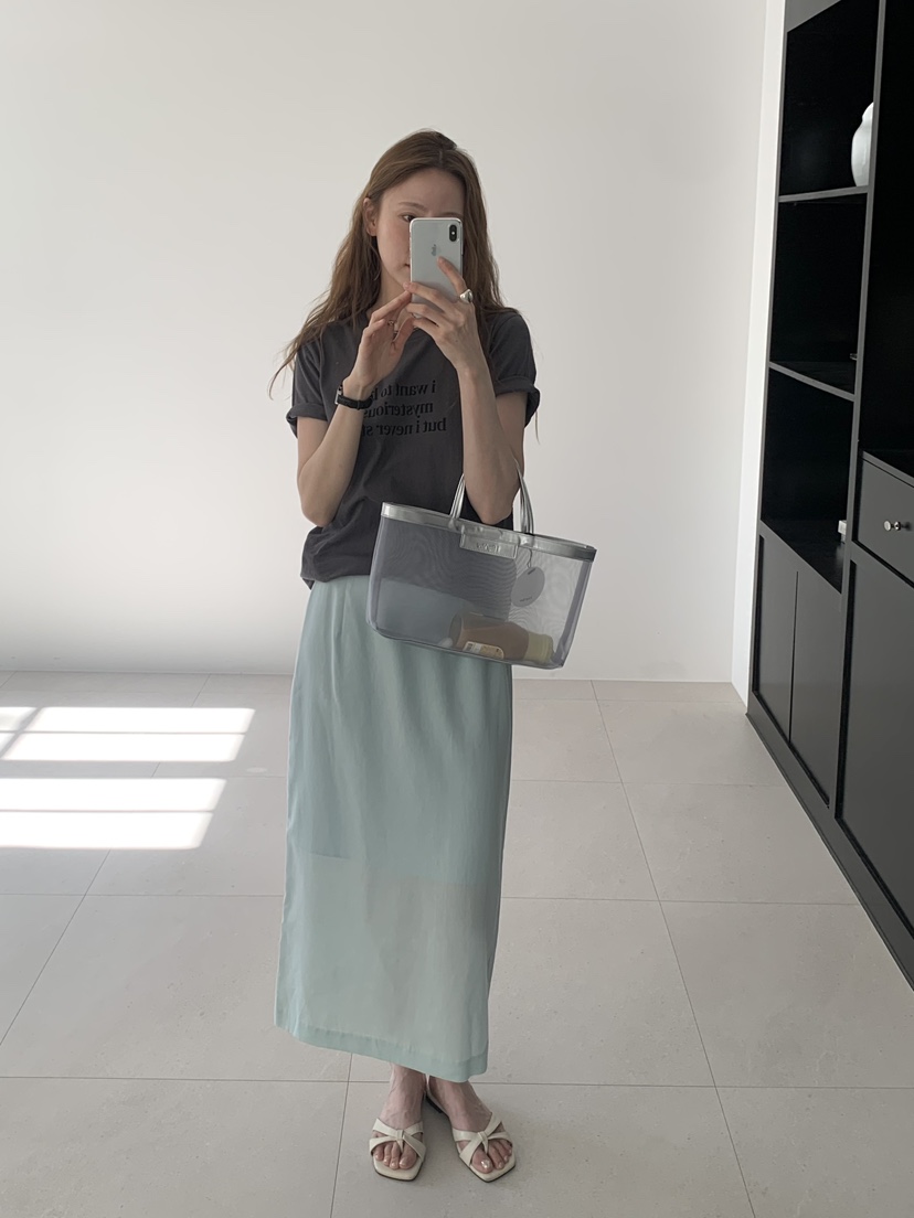 LONG PEAK韓國直郵女士新款職業26夏季長裙天絲亞麻亞麻布LONG PEAK長裙