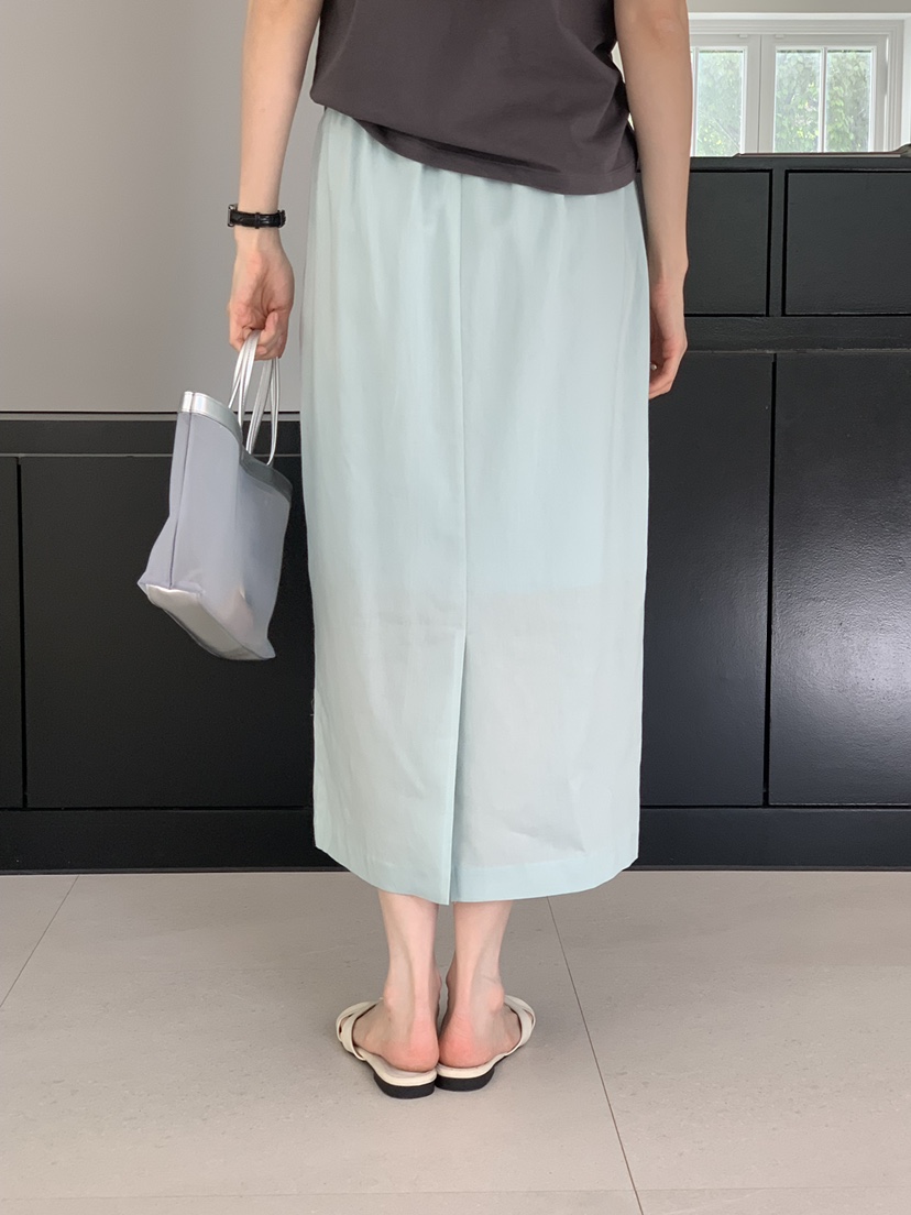 LONG PEAK韓國直郵女士新款職業26夏季長裙天絲亞麻亞麻布LONG PEAK長裙