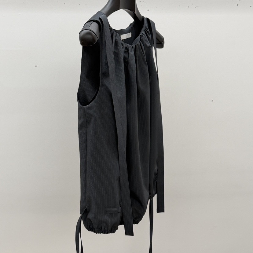 ID韓國東大門直郵女士新品26夏季26春夏襯衫蕾絲衫抽繩褶皺ID襯衫/蕾絲衫