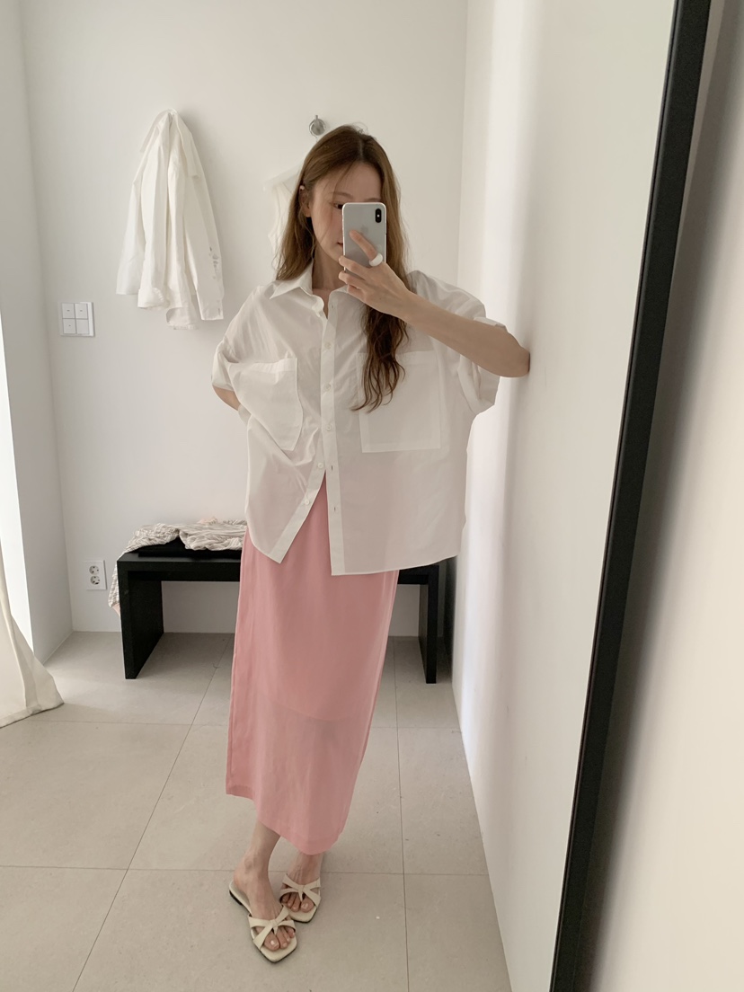 LONG PEAK韓國代購女士新款人氣職業休閑襯衫蕾絲衫口袋LONG PEAK襯衫/蕾絲衫
