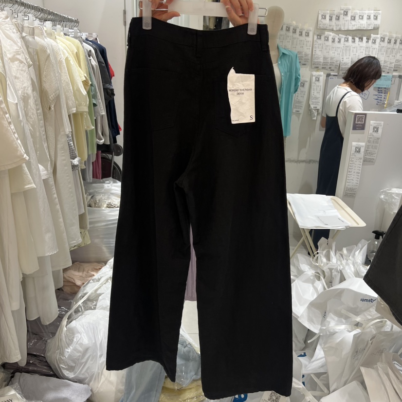 MONDAY TO SUNDAY韓國直郵女士新品26夏季推薦牛仔褲亞麻MONDAY TO SUNDAY牛仔褲