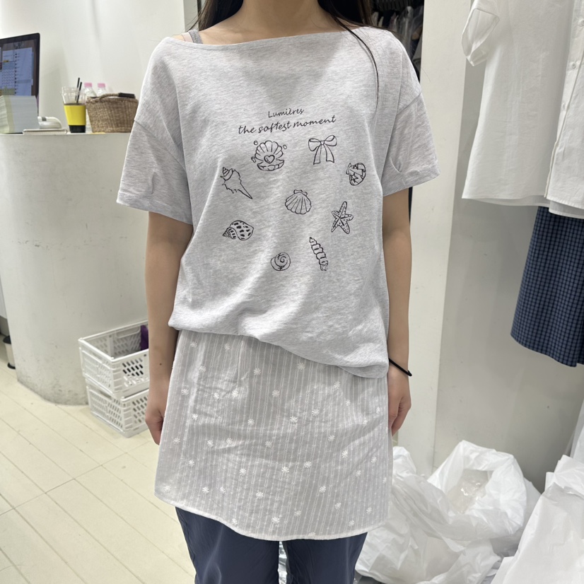OURMOMENT韓國直郵女裝新品26夏季人氣休閑熱賣職業推薦T恤OURMOMENTT恤圖色2