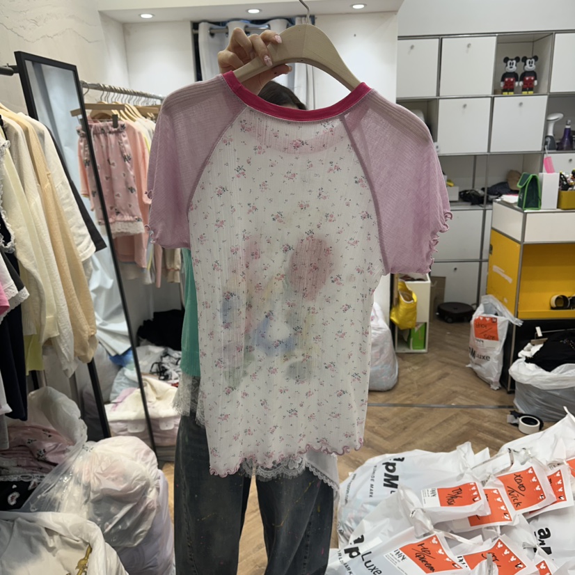 DE LINE韓國直郵女裝新款熱賣職業26夏季人氣26春夏休閑T恤DE LINET恤