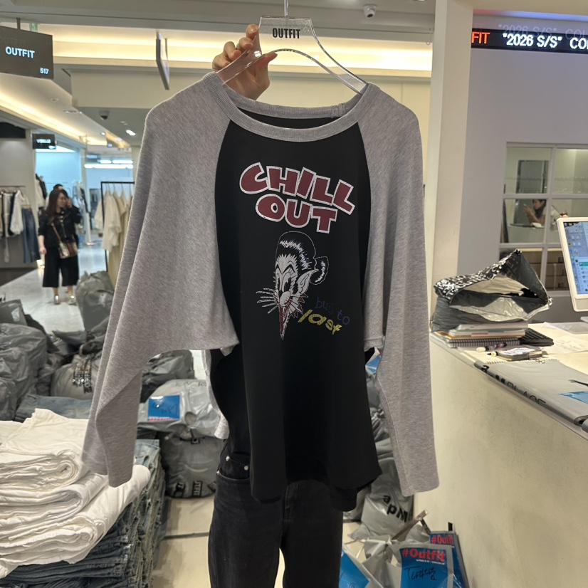 OUTFIT東大門實拍韓國女士新款推薦職業人氣熱賣26夏季長袖T恤OUTFIT長袖T恤圖色1