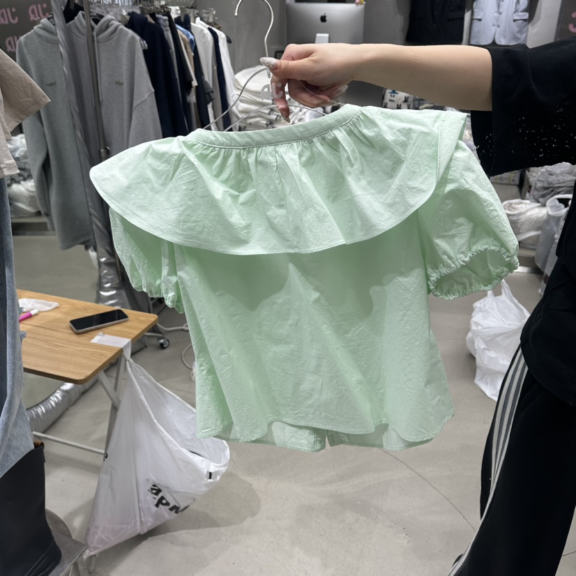 JUDYQUE韓國直郵實拍女裝新品26夏季時尚推薦休閑襯衫蕾絲衫JUDYQUE襯衫/蕾絲衫