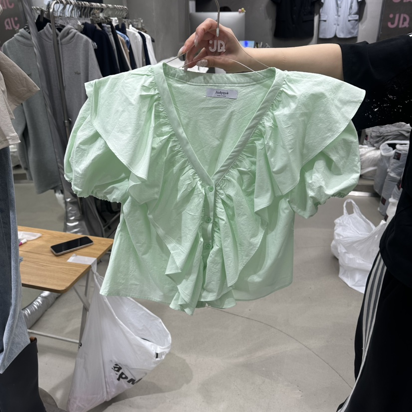 JUDYQUE韓國直郵實拍女裝新品26夏季時尚推薦休閑襯衫蕾絲衫JUDYQUE襯衫/蕾絲衫圖色2