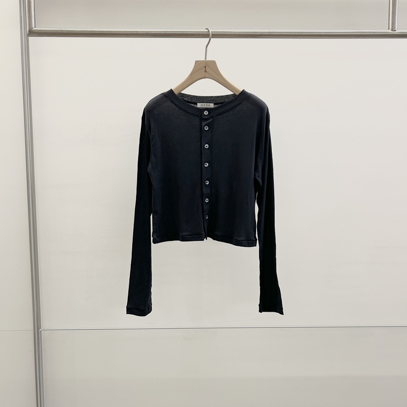 HEHR韓國直郵女士新品26春夏26夏季時尚休閑人氣針織衫開衫hehr-AUTOMNE針織衫圖色6深藍色