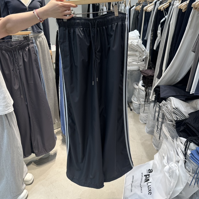 W.FATAL韓國東大門代購女裝新品休閑26夏季26春夏休閑褲尼龍W.FATAL休閑褲圖色3黑色