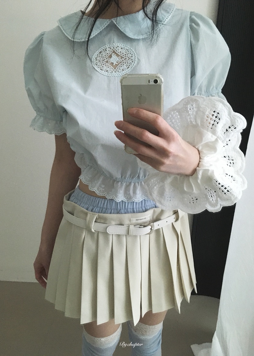 BY CHAPTER韓國代購女裝新款26夏季推薦人氣襯衫蕾絲衫蕾絲BY Chapter襯衫/蕾絲衫