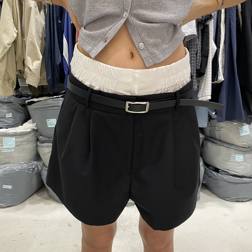 BRICKLANE韓國東大門直郵女士新品時尚推薦短褲不含腰帶撞色BRICKLANE短褲圖色2