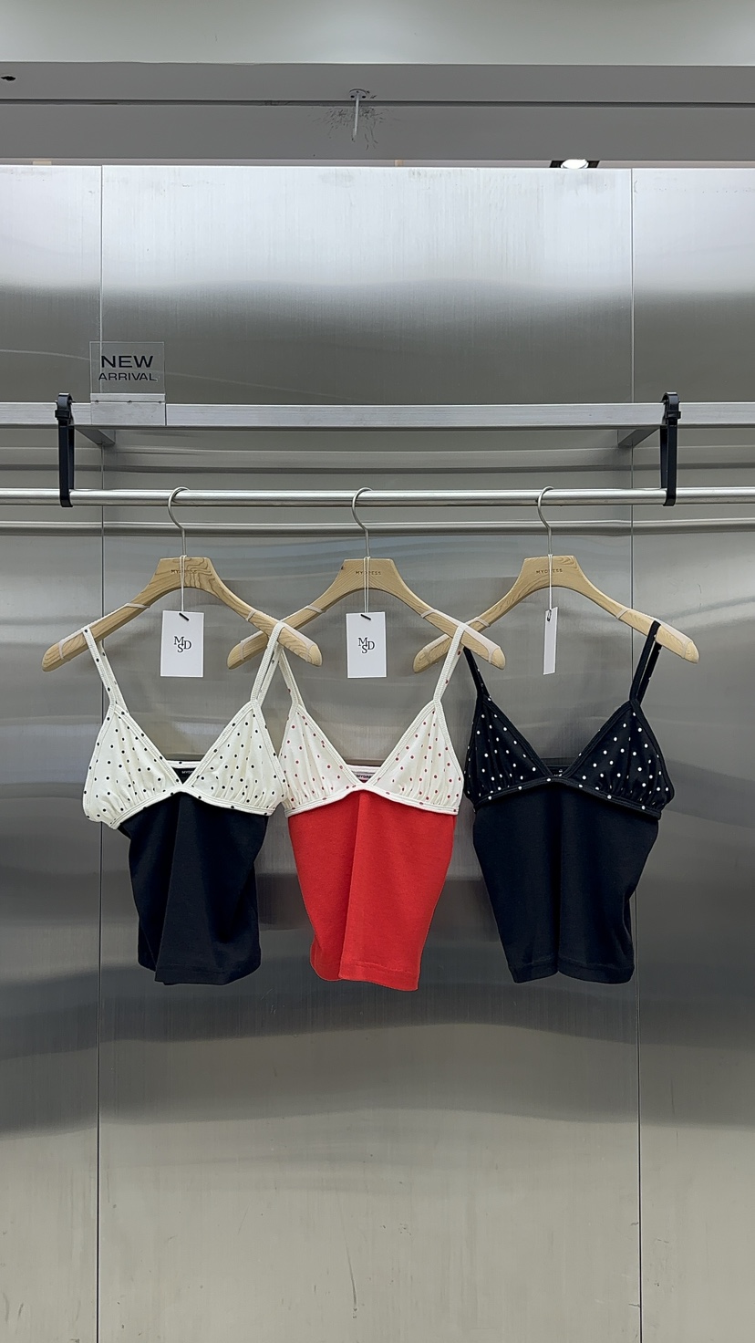 MYDRESS韓國代購女士新款26春夏熱賣26夏季時尚吊帶背心圓點MYDRESS吊帶/背心