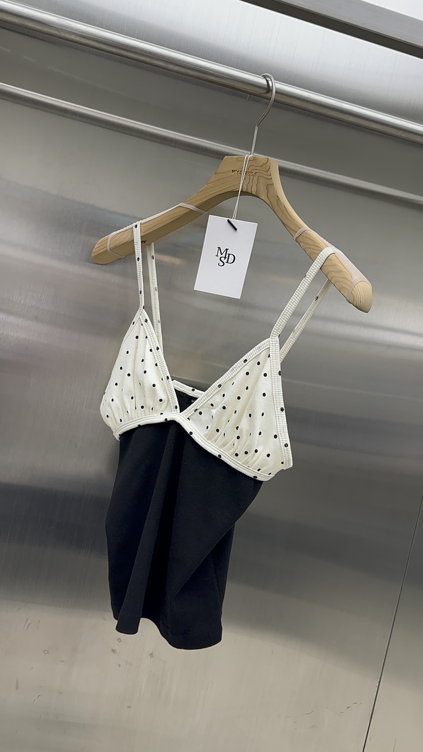 MYDRESS韓國代購女士新款26春夏熱賣26夏季時尚吊帶背心圓點MYDRESS吊帶/背心