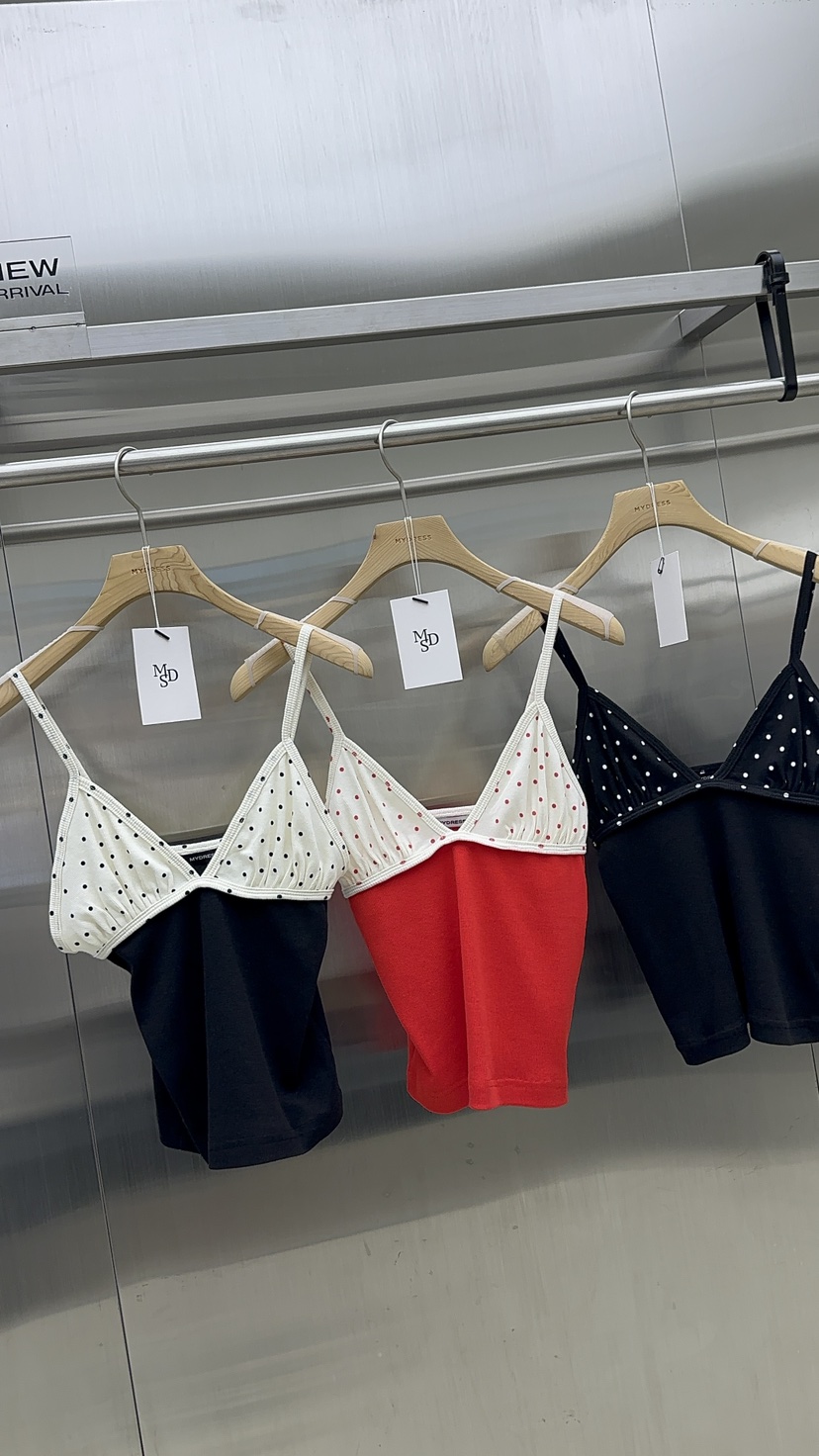 MYDRESS韓國代購女士新款26春夏熱賣26夏季時尚吊帶背心圓點MYDRESS吊帶/背心