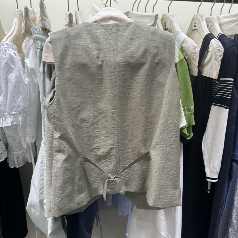 TOMGIRL韓國直郵女士新品熱賣時尚26春夏職業推薦休閑馬甲TOMGIRL馬甲