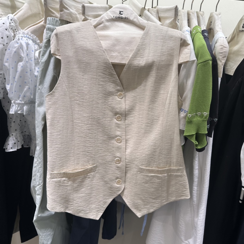 TOMGIRL韓國直郵女士新品熱賣時尚26春夏職業推薦休閑馬甲TOMGIRL馬甲圖色2