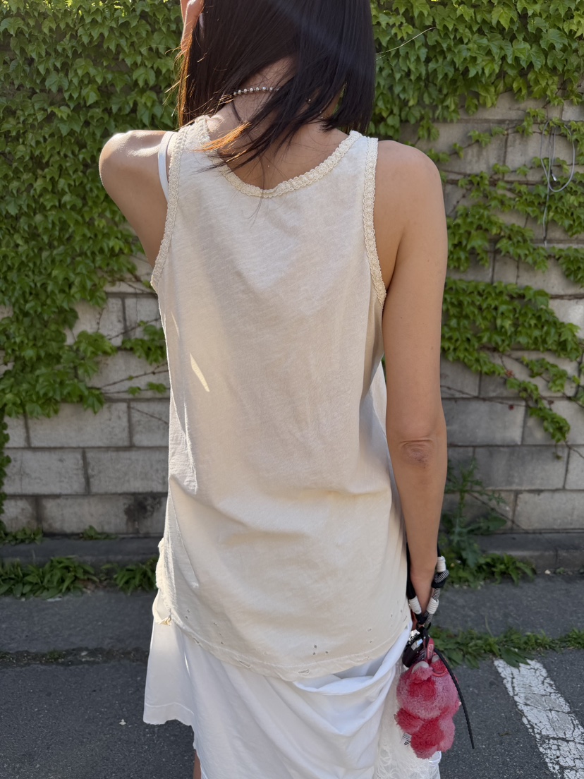 FRANC—L韓國代購女士新款熱賣休閑26夏季吊帶背心復古蕾絲FRANC吊帶/背心