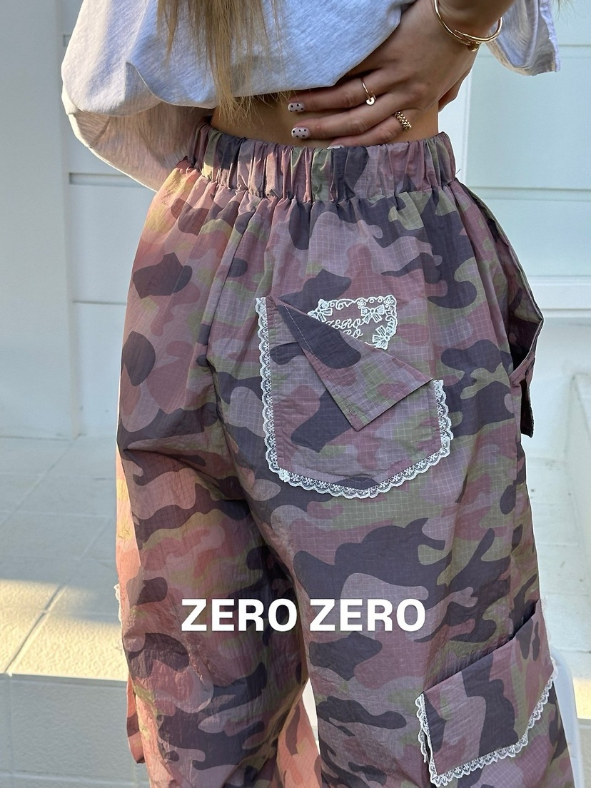ZEROZERO韓國直郵女士新品推薦人氣休閑褲工裝褲迷彩蕾絲ZEROZERO休閑褲