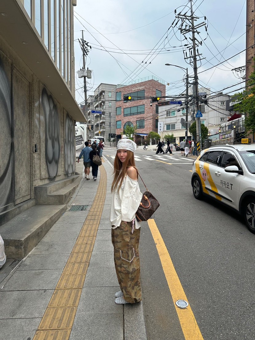 ZEROZERO韓國直郵女士新品推薦人氣休閑褲工裝褲迷彩蕾絲ZEROZERO休閑褲