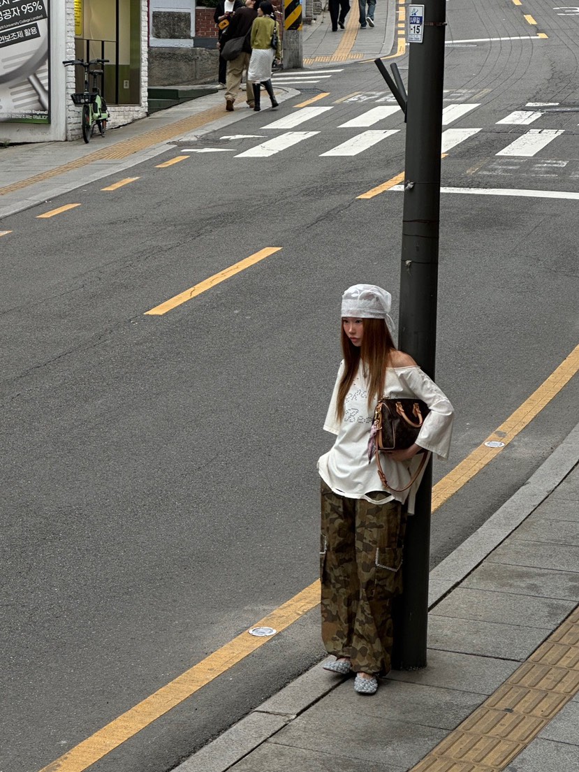 ZEROZERO韓國直郵女士新品推薦人氣休閑褲工裝褲迷彩蕾絲ZEROZERO休閑褲