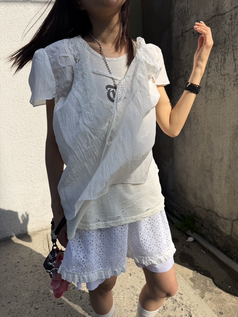 FRANC—L韓國直郵實拍女裝新款推薦熱賣26春夏襯衫蕾絲衫FRANC襯衫/蕾絲衫