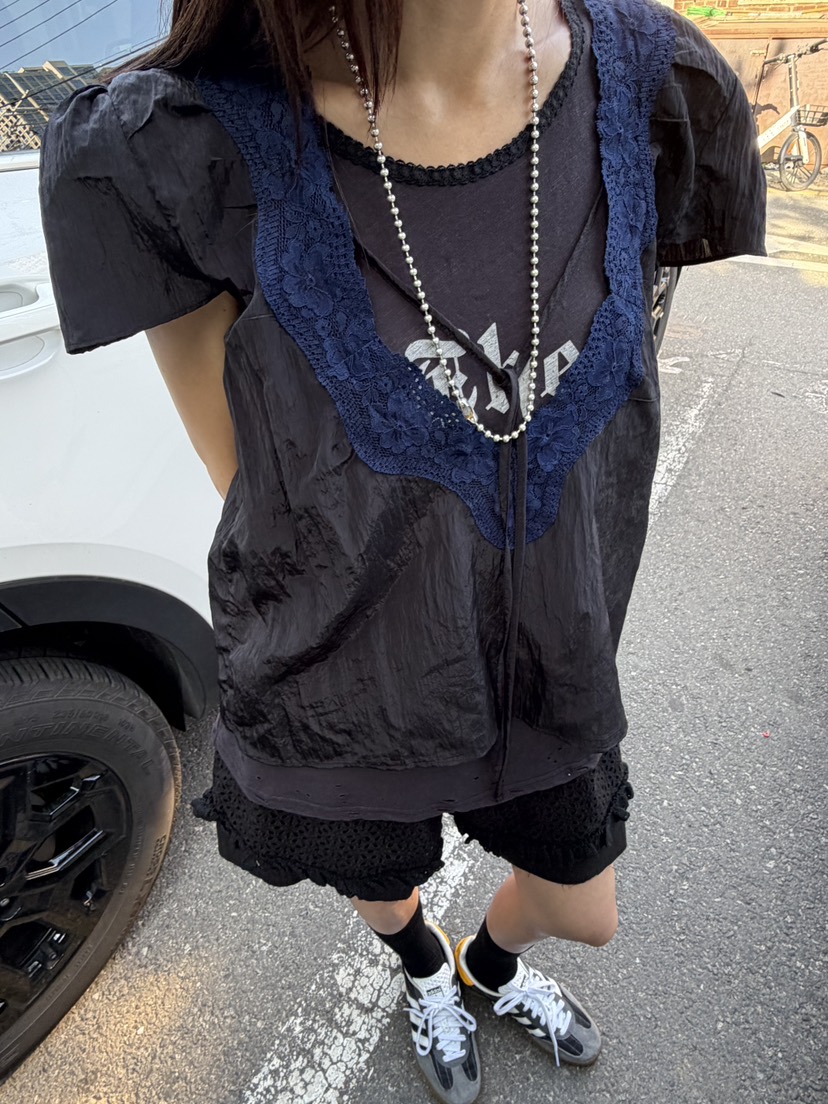 FRANC—L韓國直郵實拍女裝新款推薦熱賣26春夏襯衫蕾絲衫FRANC襯衫/蕾絲衫