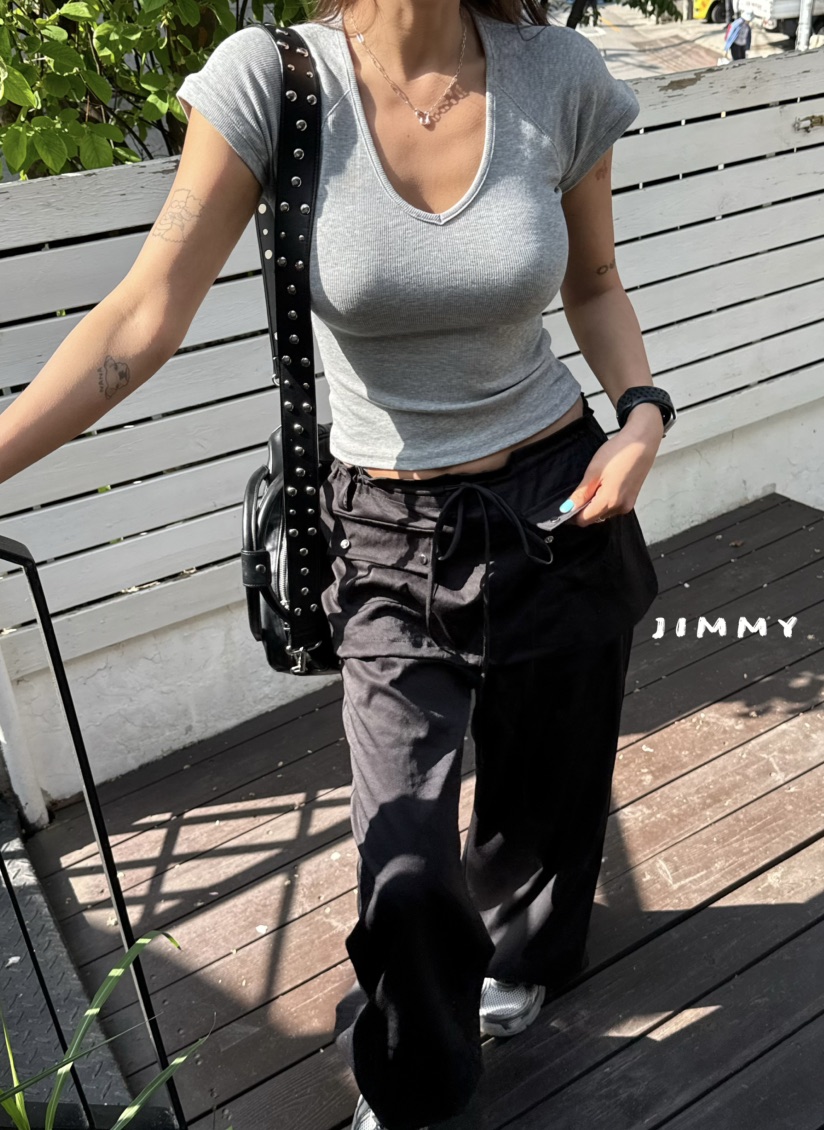 JIMMY韓國直郵實拍女裝新品26夏季推薦熱賣休閑26春夏T恤JIMMY/REMAKET恤