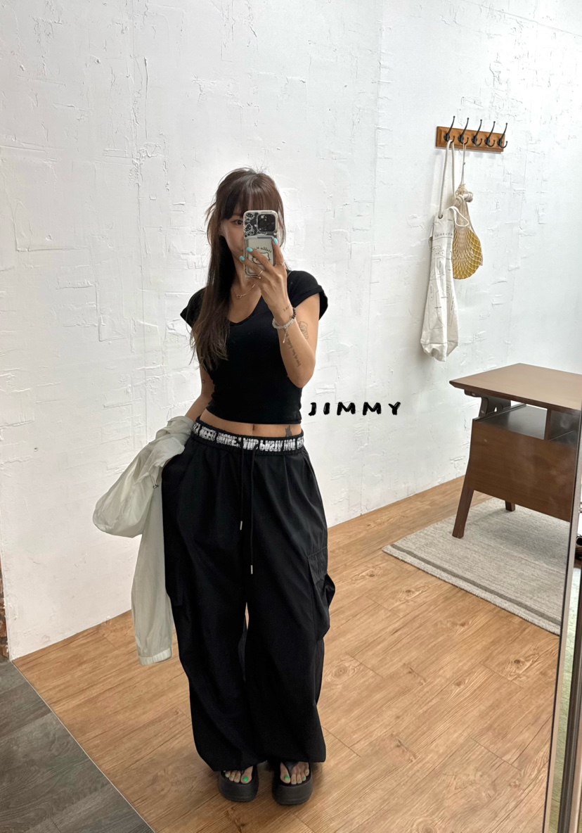 JIMMY韓國直郵實拍女裝新品26夏季推薦熱賣休閑26春夏T恤JIMMY/REMAKET恤