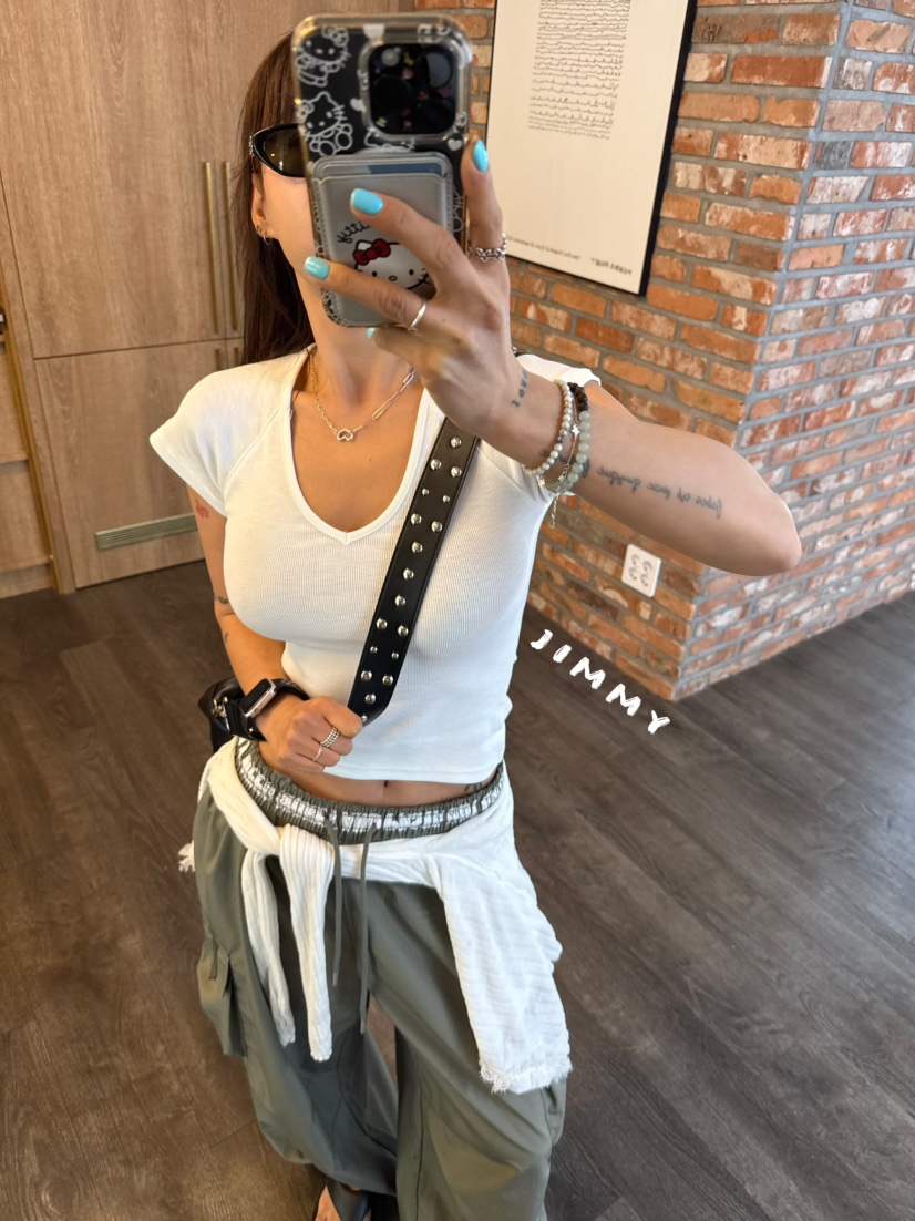 JIMMY韓國直郵實拍女裝新品26夏季推薦熱賣休閑26春夏T恤JIMMY/REMAKET恤