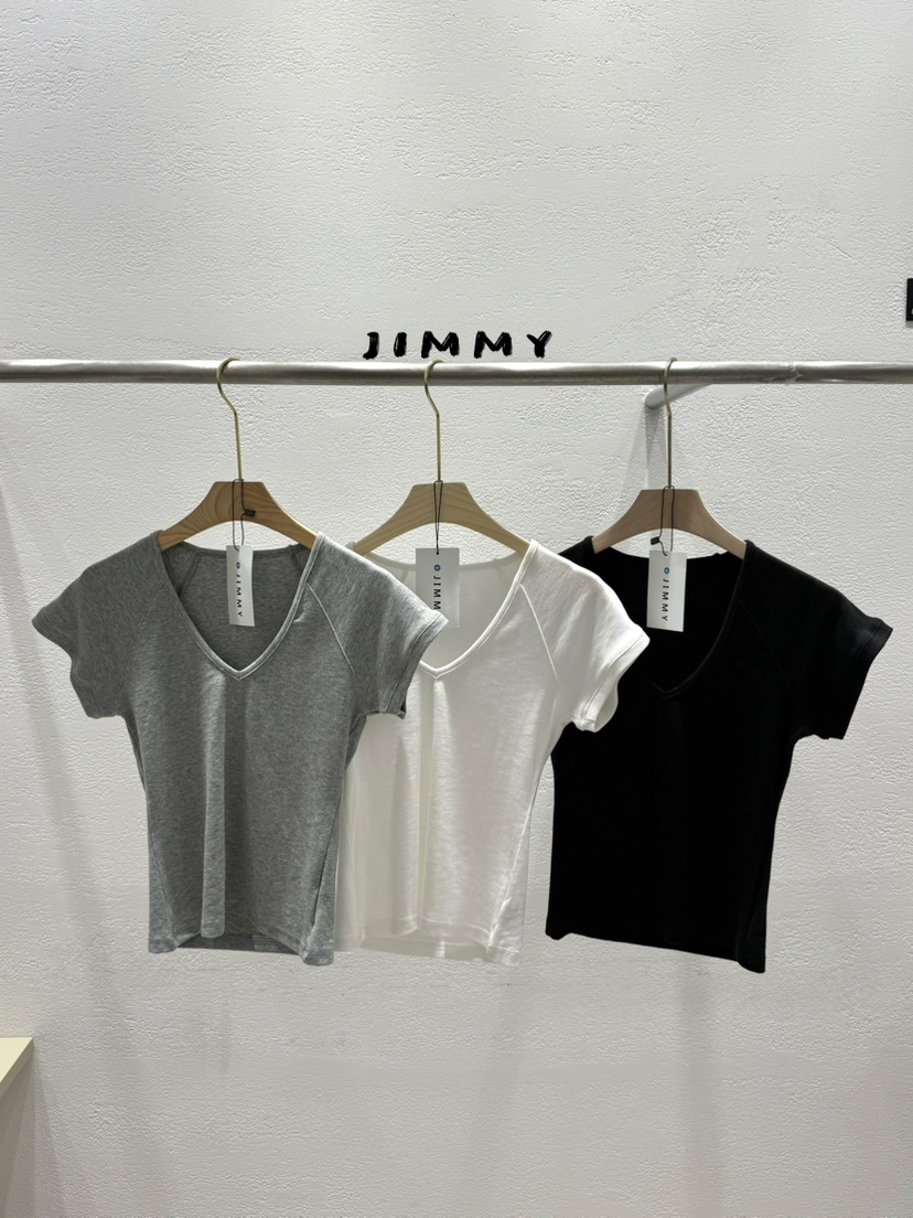 JIMMY韓國直郵實拍女裝新品26夏季推薦熱賣休閑26春夏T恤JIMMY/REMAKET恤