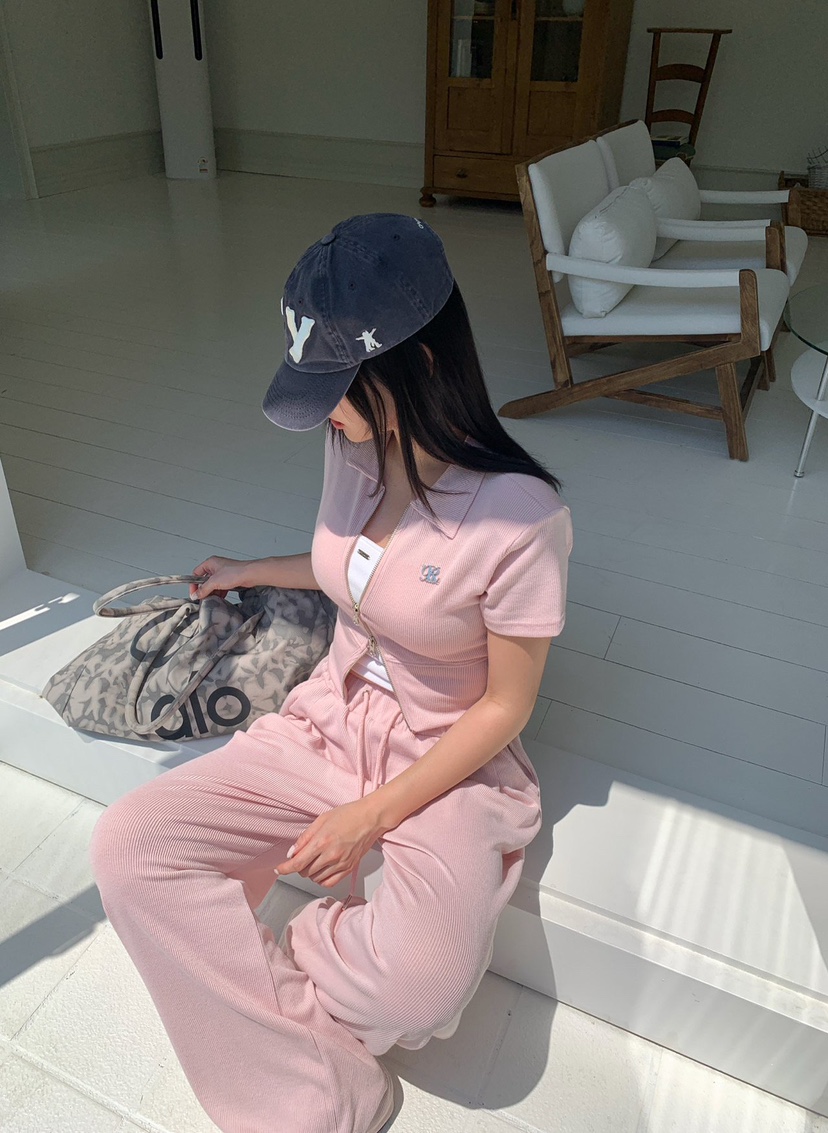 REVE CITE-L韓國東大門直郵女士新款推薦休閑褲闊腿褲褶裥鏤空REVE CITE-L休閑褲