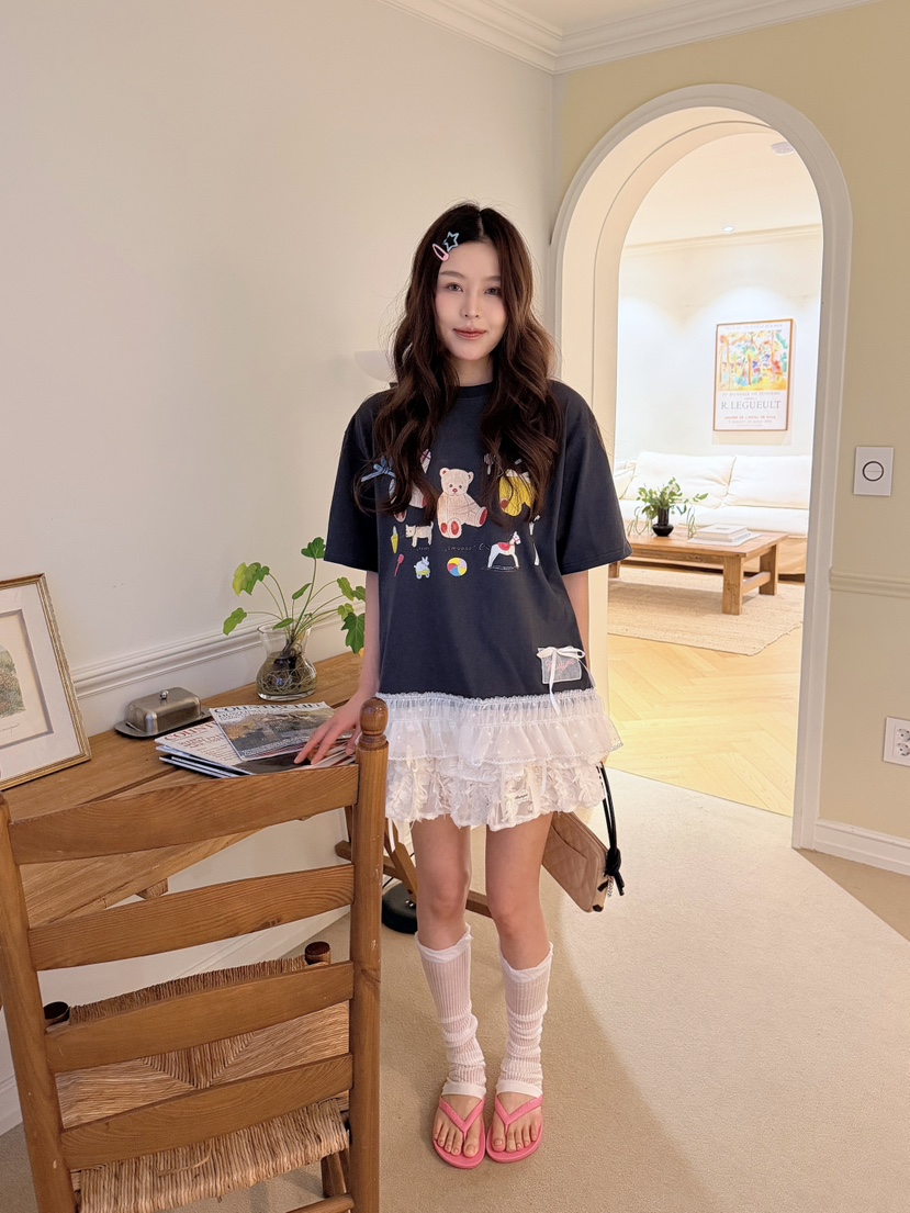 BOUTIQUE-L韓國直郵女裝新品推薦時尚職業休閑26夏季T恤BOUTIQUE-LT恤圖色2