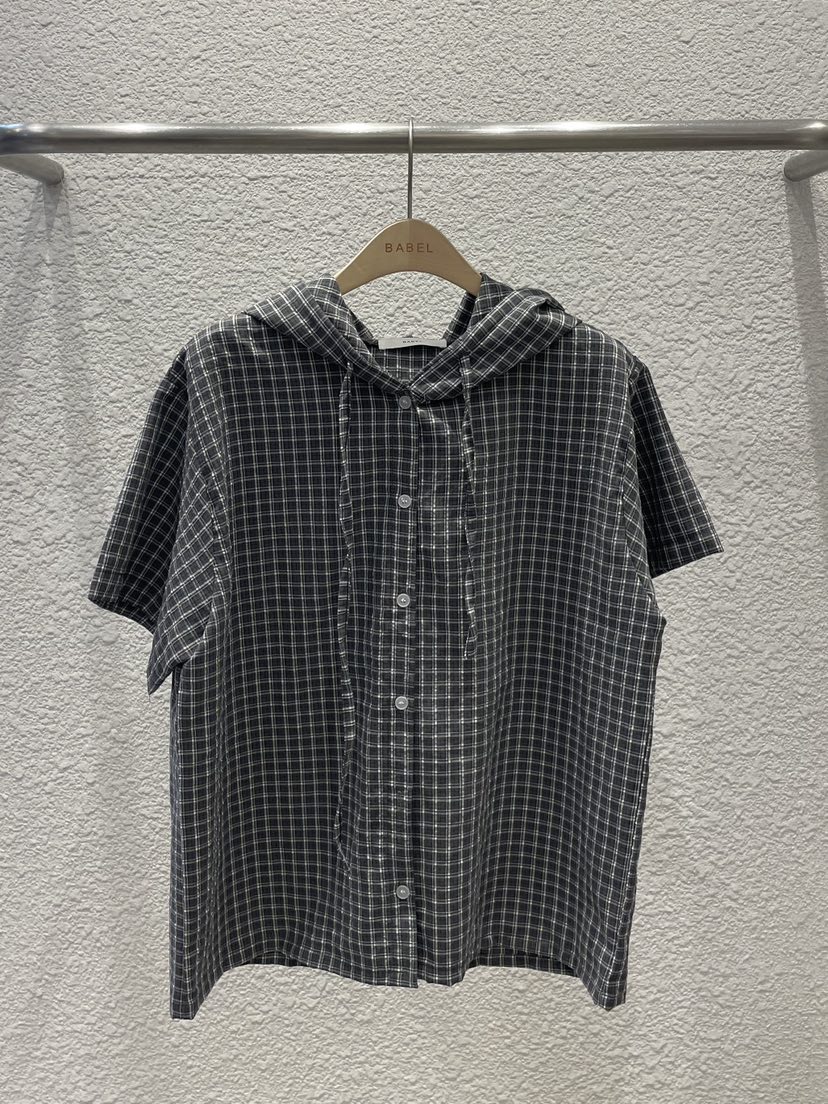 BABEL韓國直郵女裝新品時尚26春夏人氣休閑襯衫蕾絲衫格子BABEL襯衫/蕾絲衫圖色2