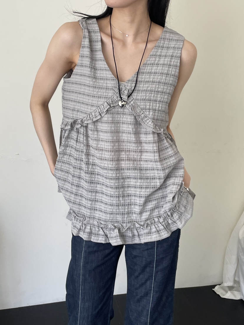空韓國代購女士新品熱賣時尚人氣26夏季推薦26春夏吊帶背心空吊帶/背心圖色2