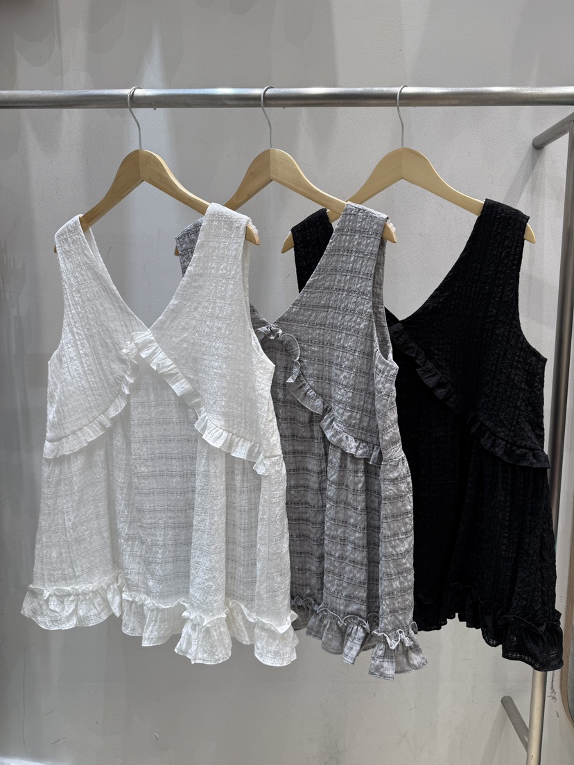 空韓國代購女士新品熱賣時尚人氣26夏季推薦26春夏吊帶背心空吊帶/背心圖色3左三色