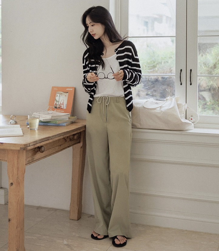 EVERCOMMERCE METICULOUSLY DESIGNED韓國直郵女裝新品人氣針織衫開衫條紋EVERCOMMERCE METICULOUSLY DESIGNED針織衫