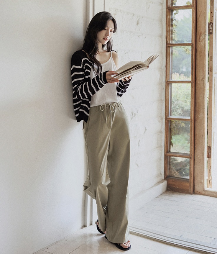 EVERCOMMERCE METICULOUSLY DESIGNED韓國直郵女裝新品人氣針織衫開衫條紋EVERCOMMERCE METICULOUSLY DESIGNED針織衫