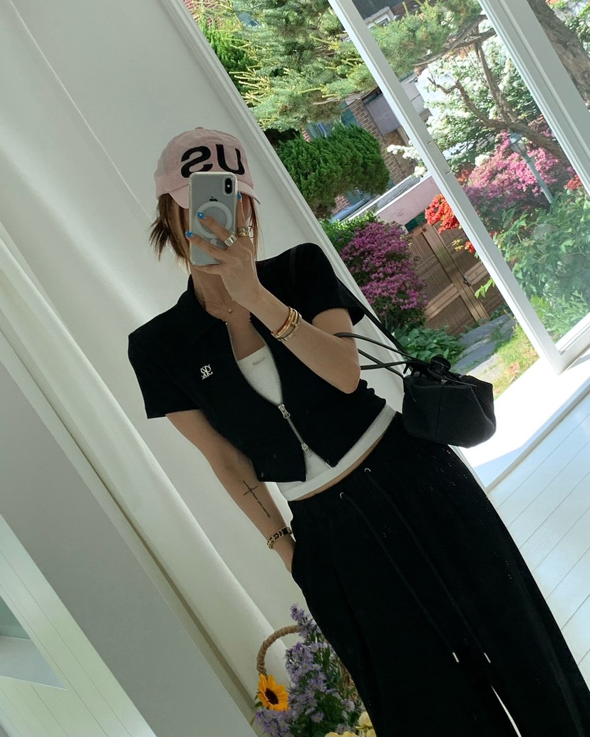 REVE CITE-L韓國直郵實拍女士新款休閑26夏季26春夏T恤拉鏈REVE CITE-LT恤