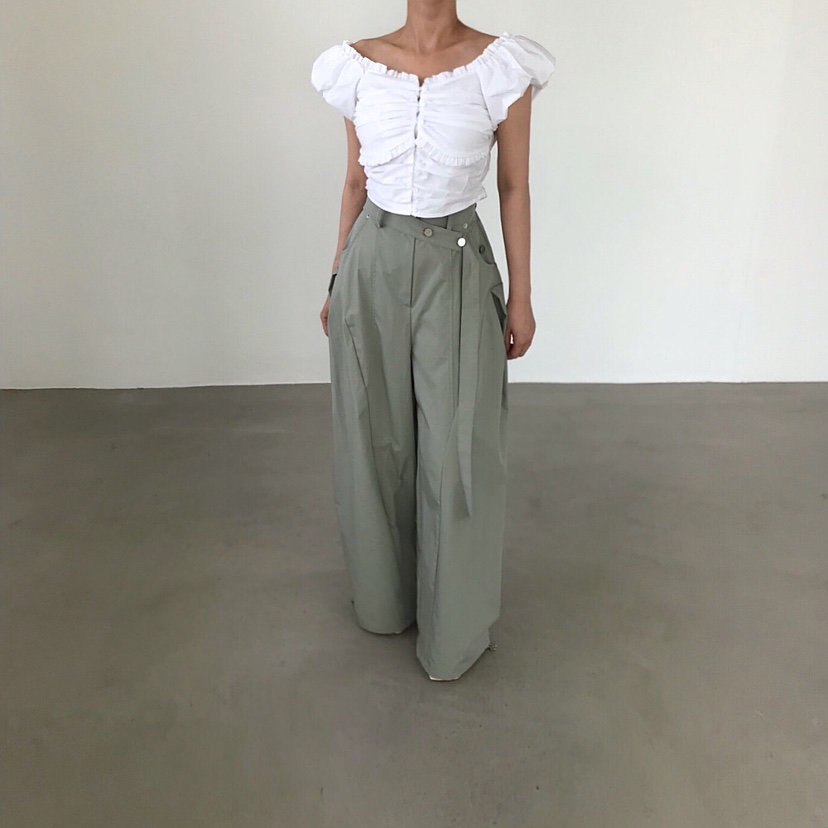 2TWO MOON韓國直郵實拍女裝新品時尚職業推薦休閑褲腰帶2TWO MOON休閑褲
